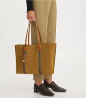 Perry Suede Triple-Compartment Tote