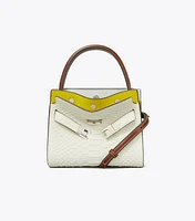 Petite Lee Radziwill Snake Embossed Double Bag