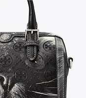 Petite T Monogram Cat Print Barrel Bag