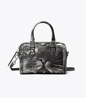 Petite T Monogram Cat Print Barrel Bag