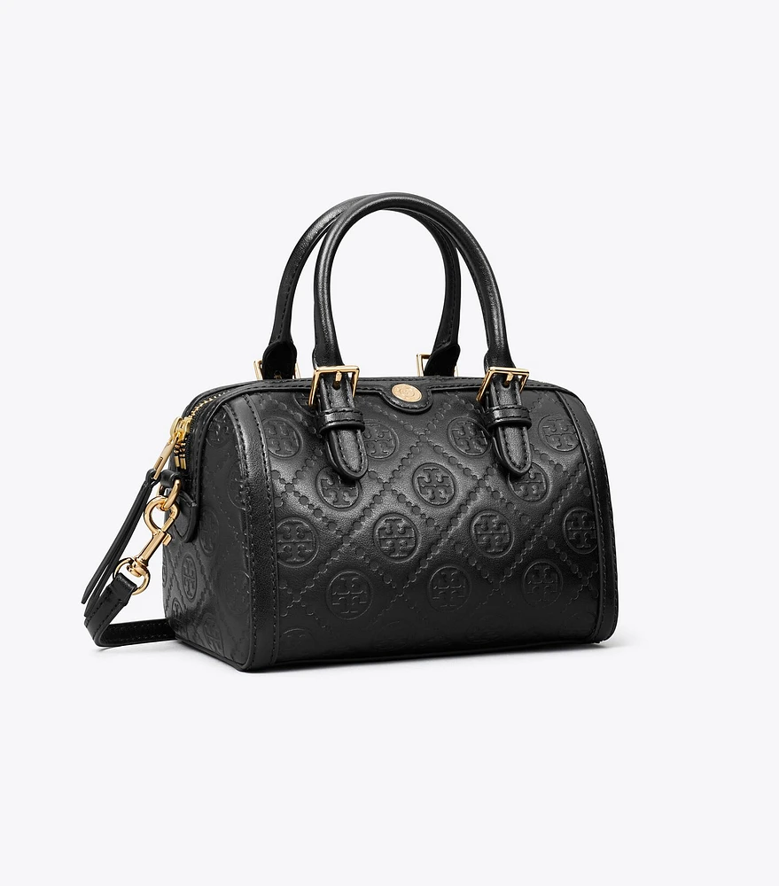 Petite T Monogram Leather Barrel Bag