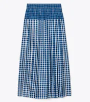 Picnic Plaid Silk Pleated Skirt