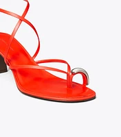 Pierced Multi-Strap Heeled Sandal