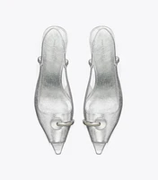 Pierced Peep-Toe Slingback