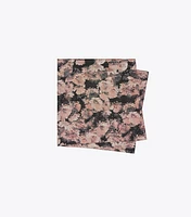 Pixel Flower Silk Square Scarf