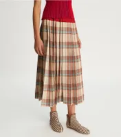 Plaid Silk Skirt