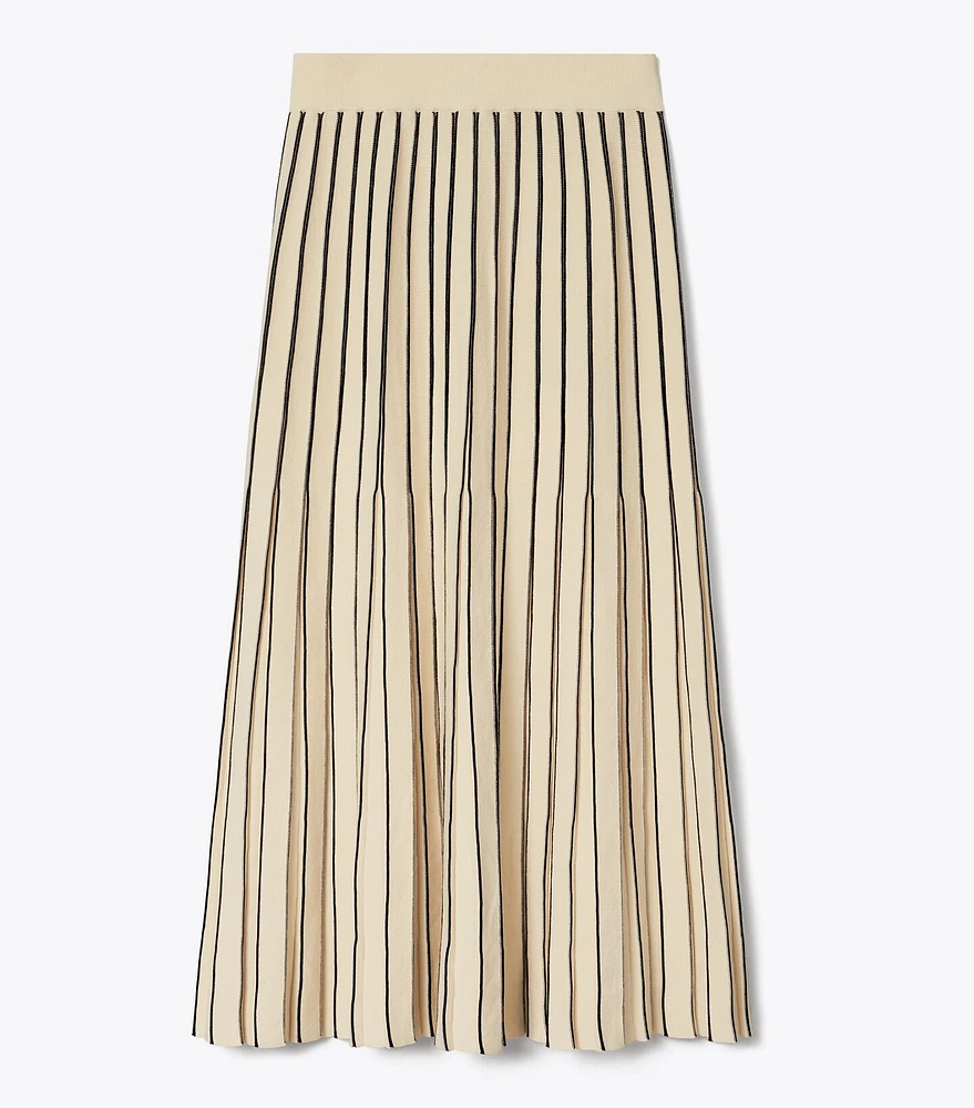 Plaited-Rib Pleated Skirt