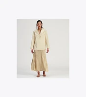 Plaited-Rib Pleated Skirt