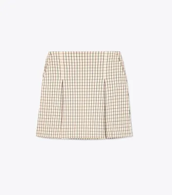 Pleated-Front Twill Golf Skirt