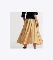 Pleated Honeycomb Eyelet Skirt