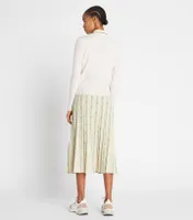 Pleated Jacquard Tech Knit Skirt