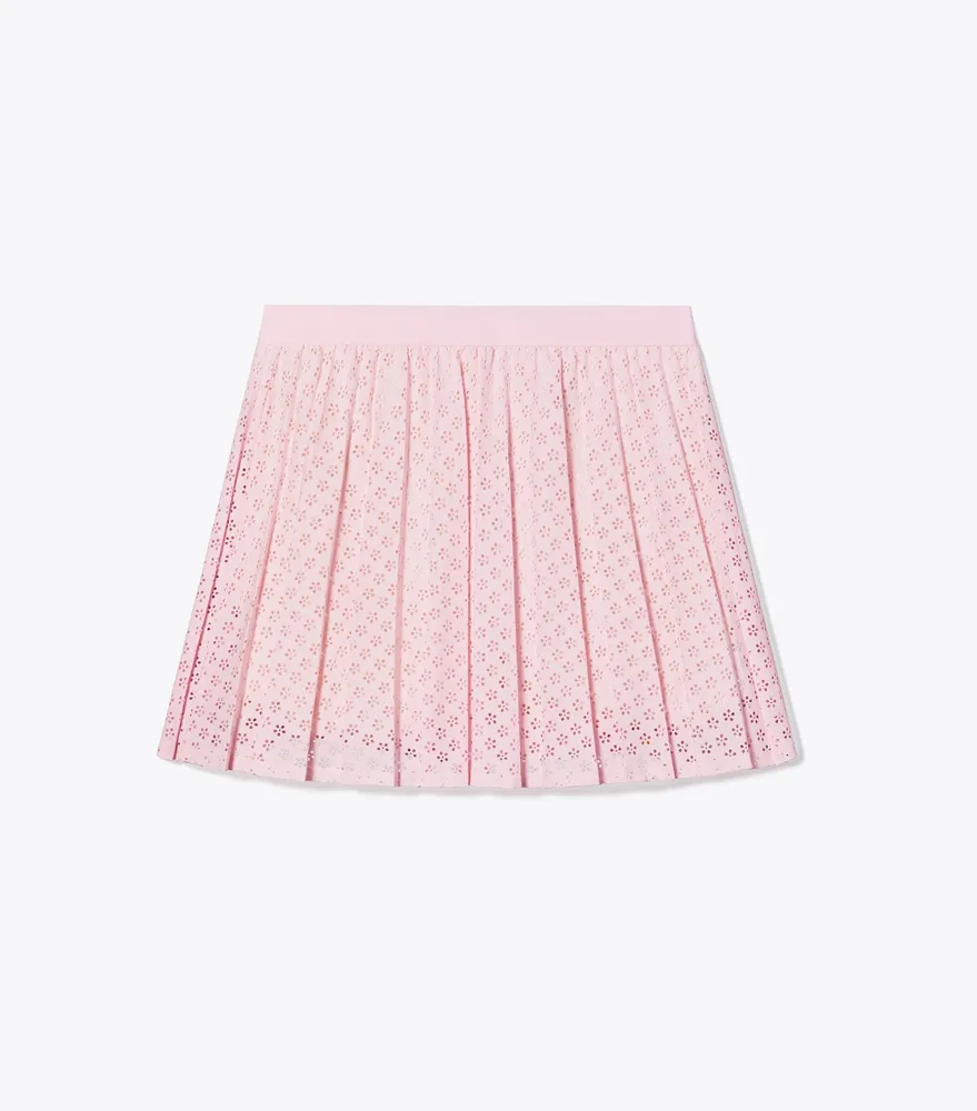 Pleated Laser-Cut Tennis Skirt