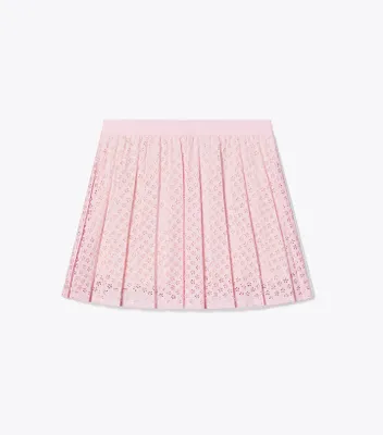 Pleated Laser-Cut Tennis Skirt