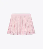 Pleated Laser-Cut Tennis Skirt