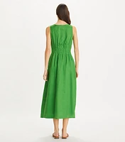 Pleated Linen Dress