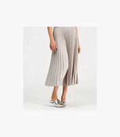 Pleated Melange Viscose Skirt