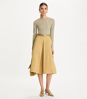 Pleated Poplin Skirt