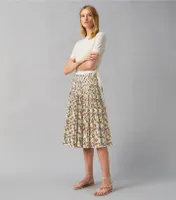 Pleated Tie Wrap Skirt