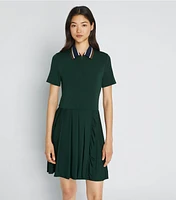 Pleated Zip-Front Golf Dress