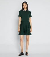 Pleated Zip-Front Golf Dress