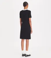 Poplin Collar Sweater Dress