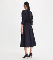 Poplin Knit-Waist Dress