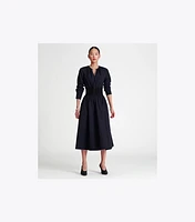 Poplin Knit-Waist Dress