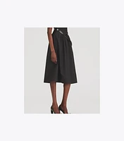 Poplin Pleat-Waist Dress