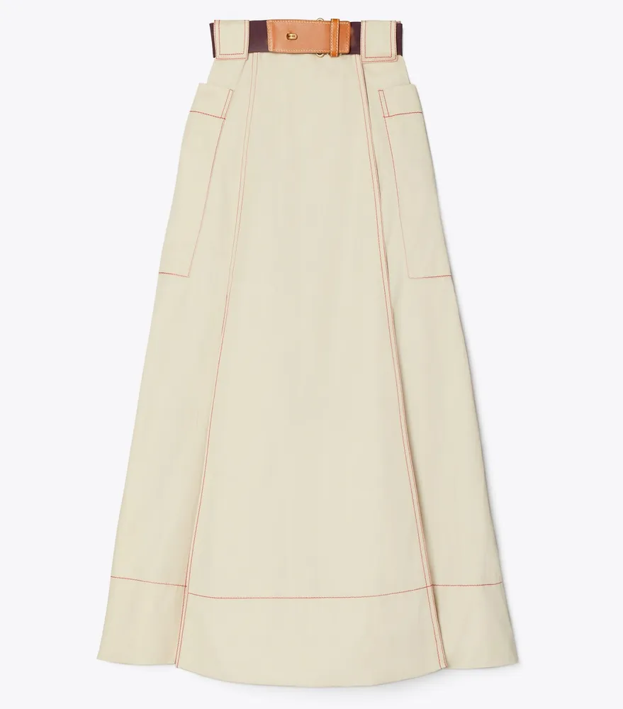 Poplin Pleated Skirt