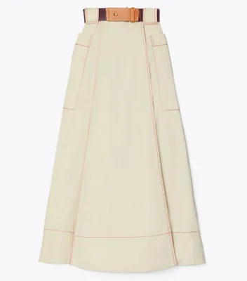 Poplin Pleated Skirt