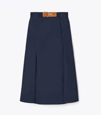 Poplin Pleated Skirt
