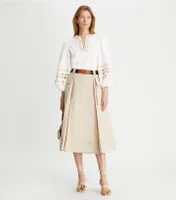 Poplin Pleated Skirt