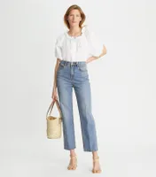 Poplin Tie-Neck Top