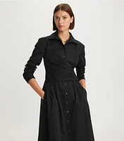 Poplin Wrap Shirtdress