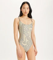 Printed Clip Tank Swimsuit