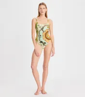Printed Clip Tank Swimsuit