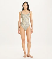 Printed Clip Tank Swimsuit