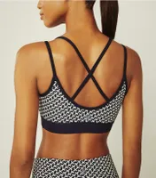 Printed Cross-Back Bra