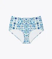 Printed High-Waisted Bikini Bottom