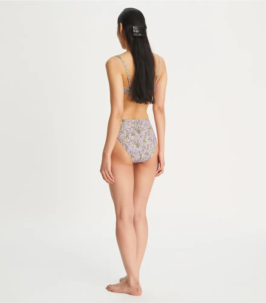 Printed High-Waisted Bikini Bottom