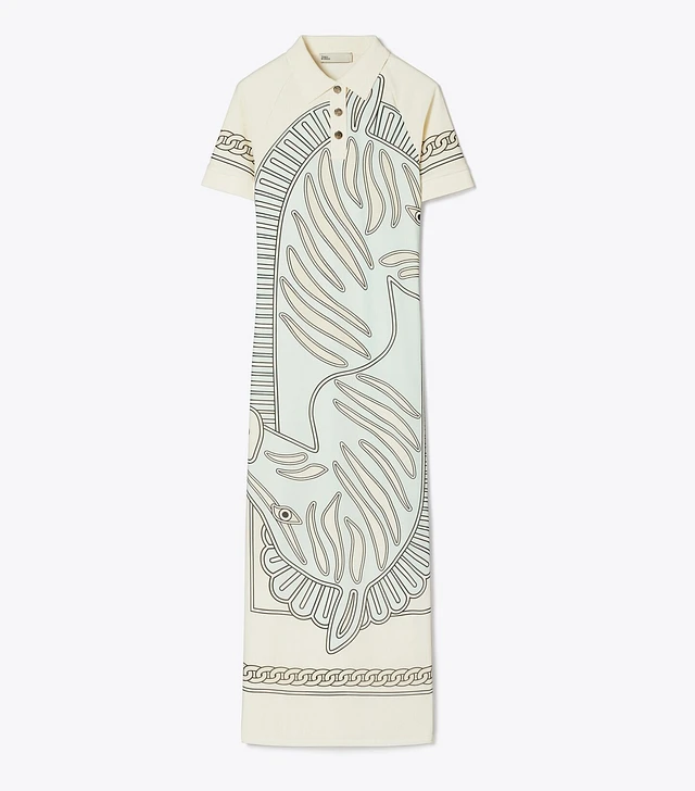 Tory Sport Printed Mesh Polo Dress | The Summit