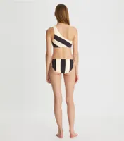Printed One-Shoulder Bikini Top