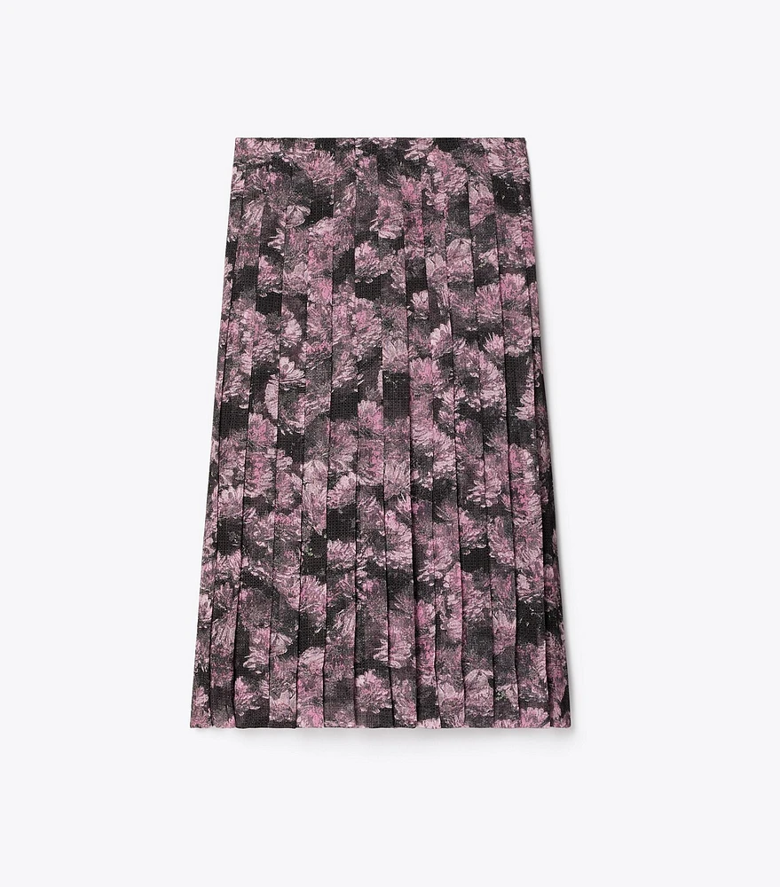 Printed Pleated Silk Skirt