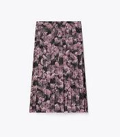 Printed Pleated Silk Skirt