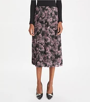 Printed Pleated Silk Skirt