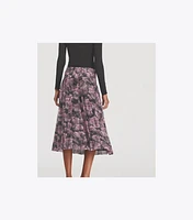 Printed Pleated Silk Skirt