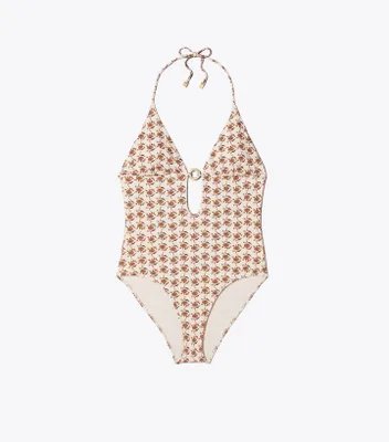 Printed Ring One-Piece Swimsuit