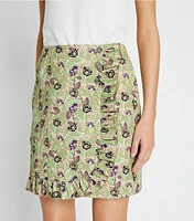 Printed Ruffle Twill Golf Skirt