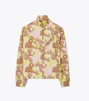 Printed Ruffle Windbreaker