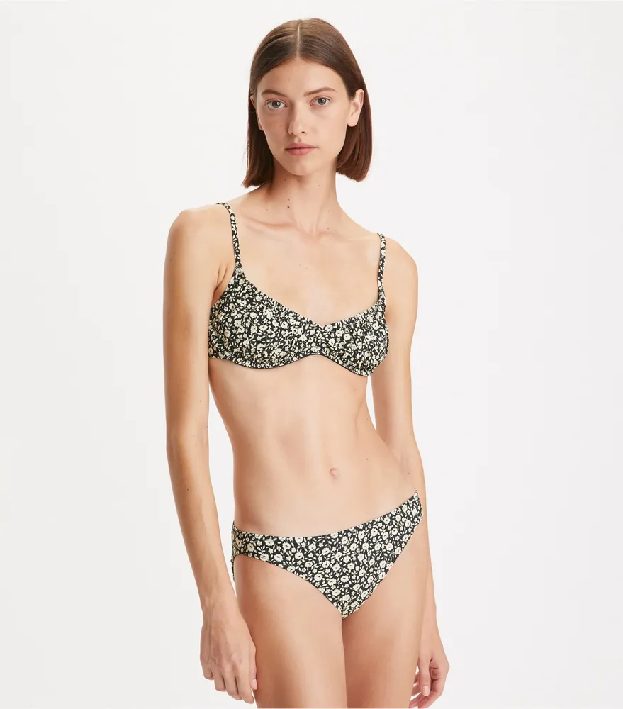 Printed Shirred Underwire Bikini Top